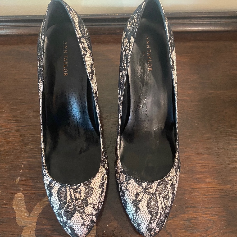 Black lace heels